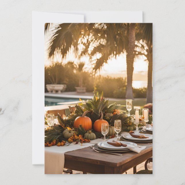 Thanksgiving Middag i Tropikarna Julkort (Framsida)