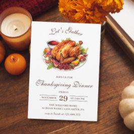 Thanksgiving Middag i Turkiet - modern Chic Inbjudningar