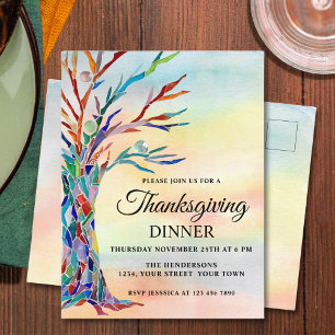 Thanksgiving Middag Inbjudan Vykort