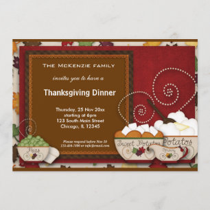Thanksgiving Middag Inbjudningar