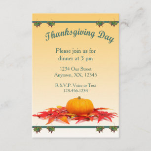 Thanksgiving Middag Inbjudningar