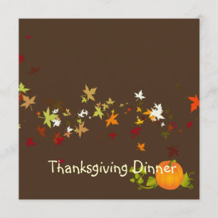 Thanksgiving Middag, kula löv/DIY bakgrund Inbjudningar