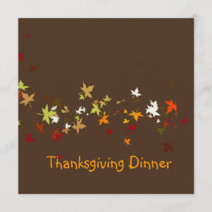 Thanksgiving Middag, löv för DIY-bakgrund/maple Inbjudningar