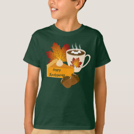 Thanksgiving Middag Mat Pumpa Paj Varm Choklad T Shirt