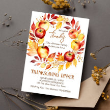 Thanksgiving middag med party-äppelsemall för andn