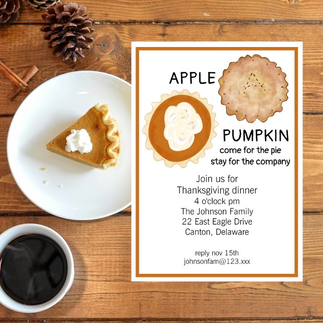 Thanksgiving Middag och Paj Inbjudningar (Skapare uppladdad)