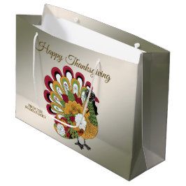 Thanksgiving Middag Party Färgfull Blommigt Turkie