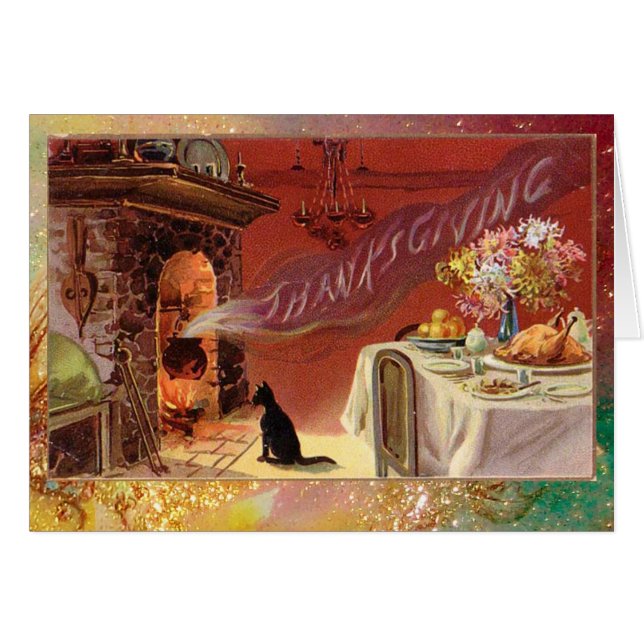 Thanksgiving Middag Party Hälsningskort (Framsidan Horizontal)