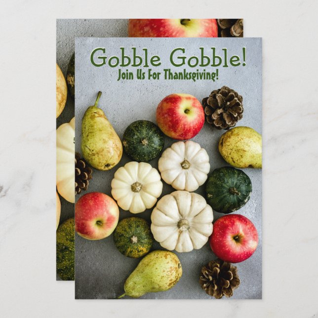 Thanksgiving Middag Party Inbjudningar (Fram/baksida)