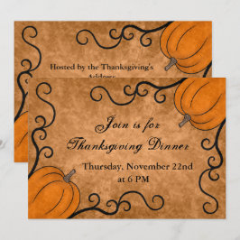 Thanksgiving middag party inbjudningar