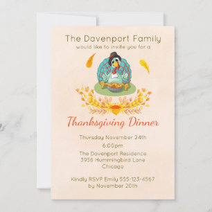 Thanksgiving Middag Party Turkiet Öl Paj Inbjudningar