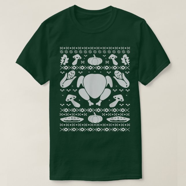 Thanksgiving Middag Ugly jul Sweater Stil T Shirt (Design framsida)