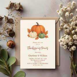Thanksgiving middagspumpa orange inbjudningar