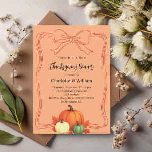 Thanksgiving middagspumpor buggar atomisk tangerin inbjudningar