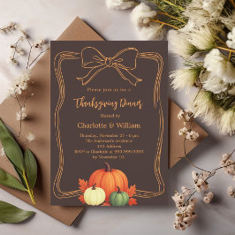 Thanksgiving middagspumpor buskbuk brun inbjudningar
