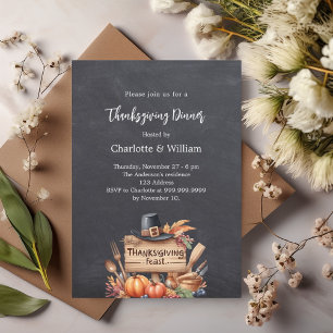 Thanksgiving middagspumpskartong inbjudningar