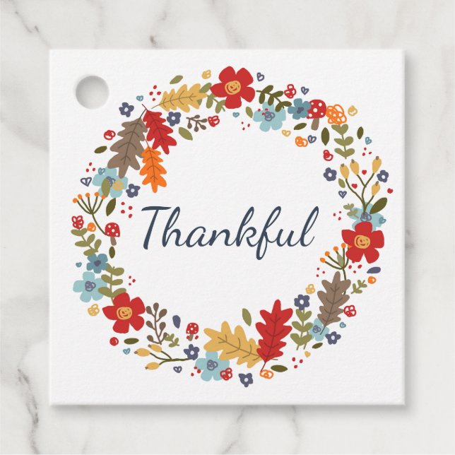 Thanksgiving Mjukutande utandningsluft för andning Gåvor Etiketter (Framsida)