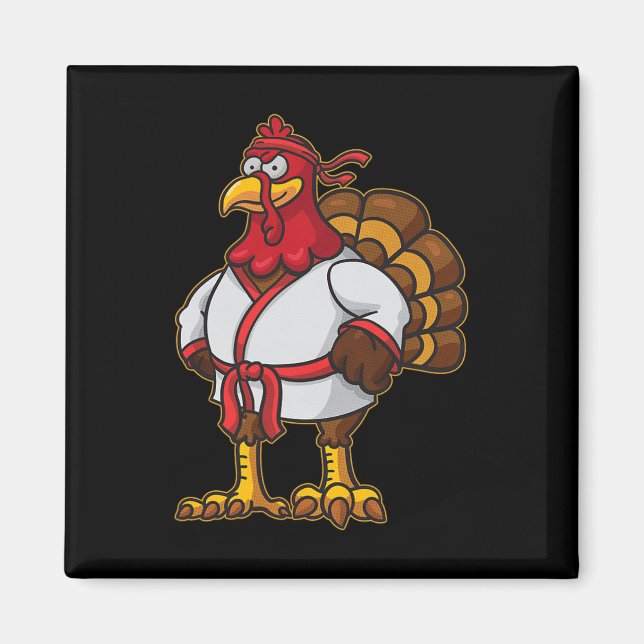 Thanksgiving Mma Kickboxing Judo Karate Gobble Pla Magnet (Framsidan)