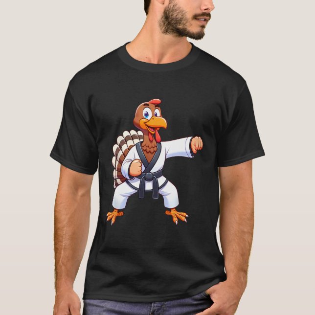 Thanksgiving Mma Kickboxing Judo Karate Turkey Kid T Shirt (Framsida)