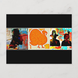 Thanksgiving Modern Art Collage Helg Vykort