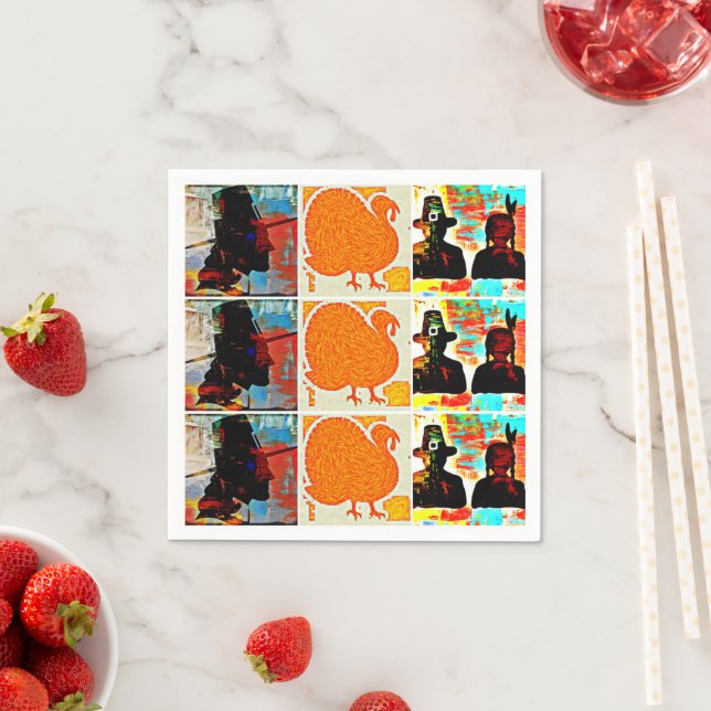 Thanksgiving Modern Art Collage Pappersservett (Insitu)