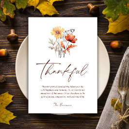 Thanksgiving Modern Elegant - tankfullt fall Julkort