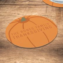 Thanksgiving Modern Orange Pumpkin Underlägg