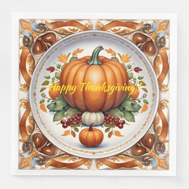 Thanksgiving Modern Pumpkin-höstsamling Pappersservett (Framsida)