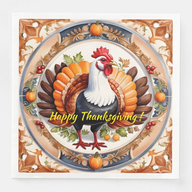 Thanksgiving Modern Pumpkin-höstsamling Pappersservett (Framsida)