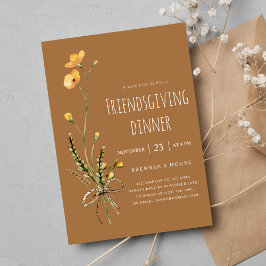 Thanksgiving Modern Rustic Friendsgiving-middag Inbjudningar