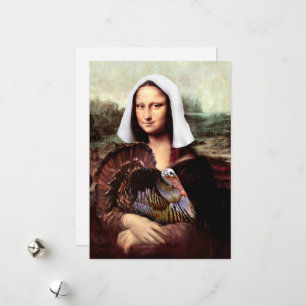 Thanksgiving Mona Lisa Pilgrim Julkort