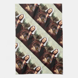 Thanksgiving Mona Lisa Pilgrim Kökshandduk