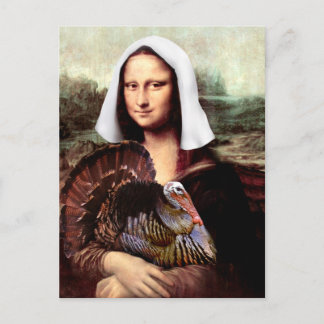Thanksgiving Mona Lisa Pilgrim med Turkiet Helg Vykort