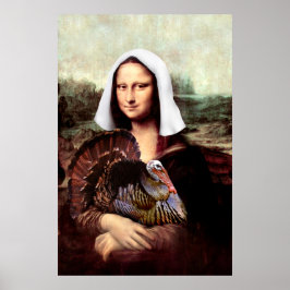 Thanksgiving Mona Lisa Pilgrim Poster