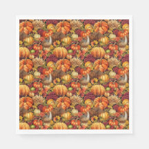 Thanksgiving Mönster Pumpkins Turkey Fall Foliage