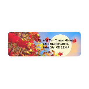 Thanksgiving Morgon Returadress Etikett