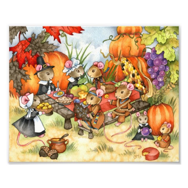 Thanksgiving Möss - Utmatning av digitalteknik Fototryck (Framsidan)