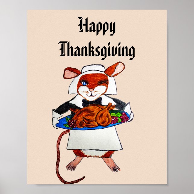 THANKSGIVING MOUSE PILGRIM POSTER (Framsidan)