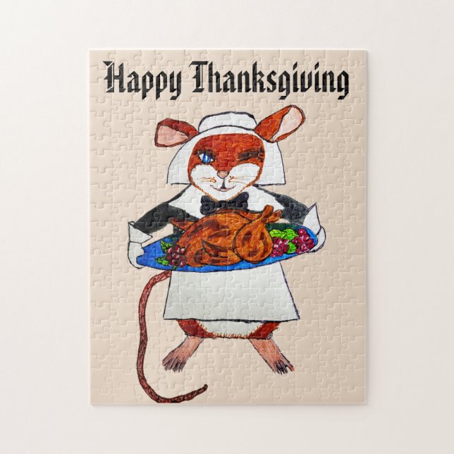 THANKSGIVING MOUSE PILGRIM PUSSEL (Vertikal)