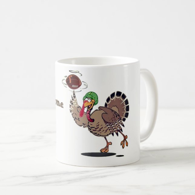 Thanksgiving Mugg-Football Turkey Kaffemugg (Framsida höger)