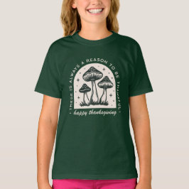 Thanksgiving mushroom magical forest dark green t shirt