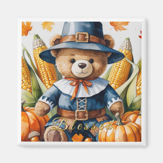 Thanksgiving Nalle Magnet