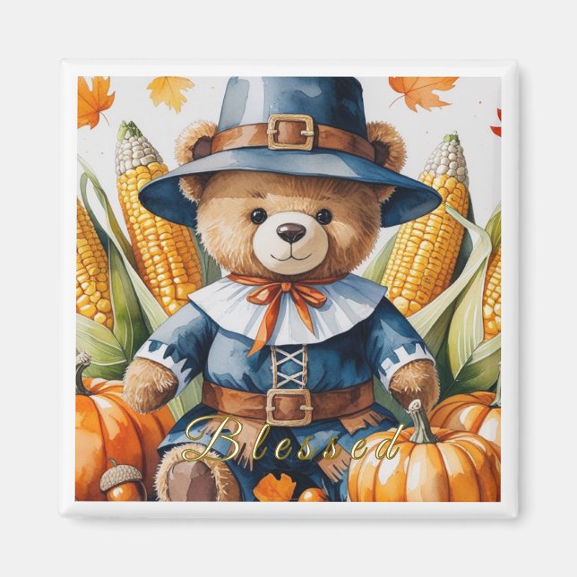Thanksgiving Nalle Magnet (Framsidan)