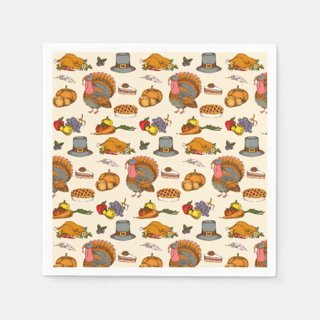 Thanksgiving Napkins Pappersservett (Framsidan)