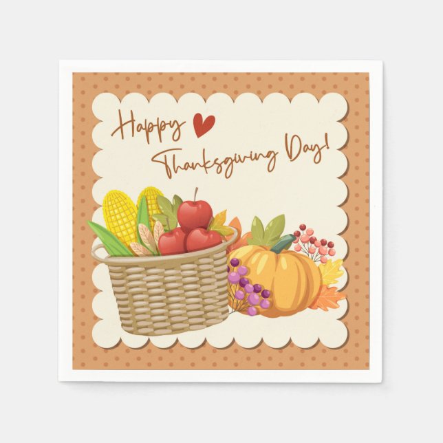 Thanksgiving Napkins Pappersservett (Framsidan)