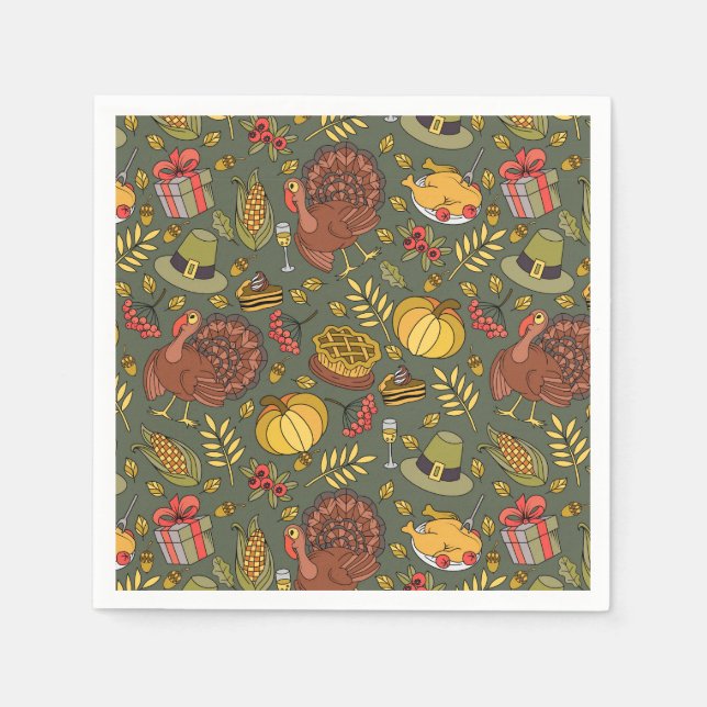 Thanksgiving Napkins Pappersservett (Framsidan)