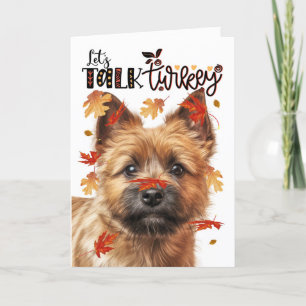Thanksgiving Norwich Terrier Hund Låt oss Prata me Helgkort