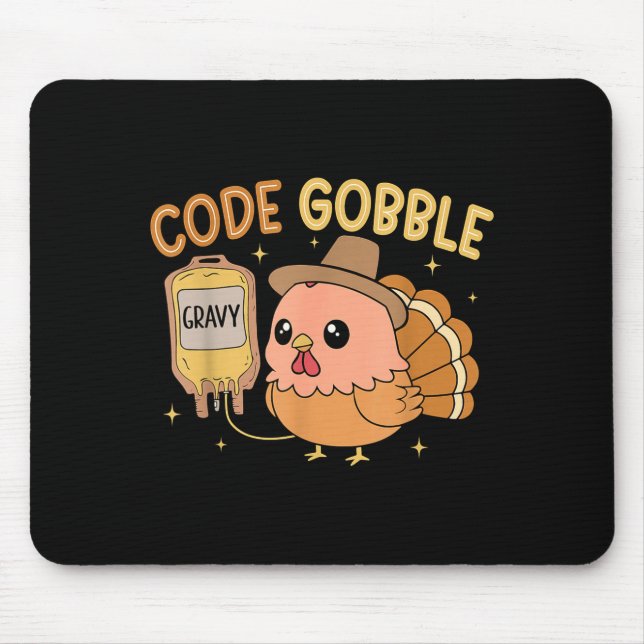 Thanksgiving Nurse Code Gobble Funny Rn Cna Medica Musmatta (Framsidan)