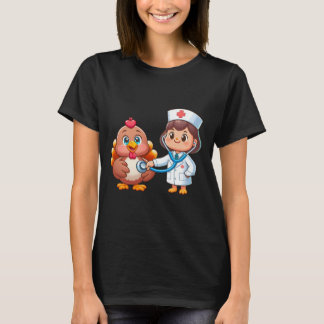 Thanksgiving Nurse Heartbeat Turkey Fall Scrub Top T Shirt