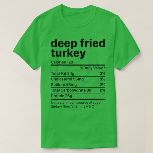 Thanksgiving Nutrition Ingredients Nu, gift Turkie T Shirt (Design framsida)